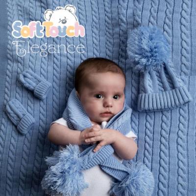 Soft Touch 4BM12-B-SM 5023797310614 STBM12-B-SM Cable Mittens Sky(NB-12 months)