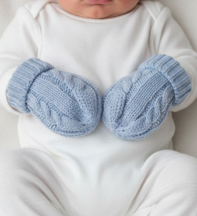Soft Touch 4BM12-B-SM 5023797310614 STBM12-B-S Cable Mittens Sky(NB-12 months)