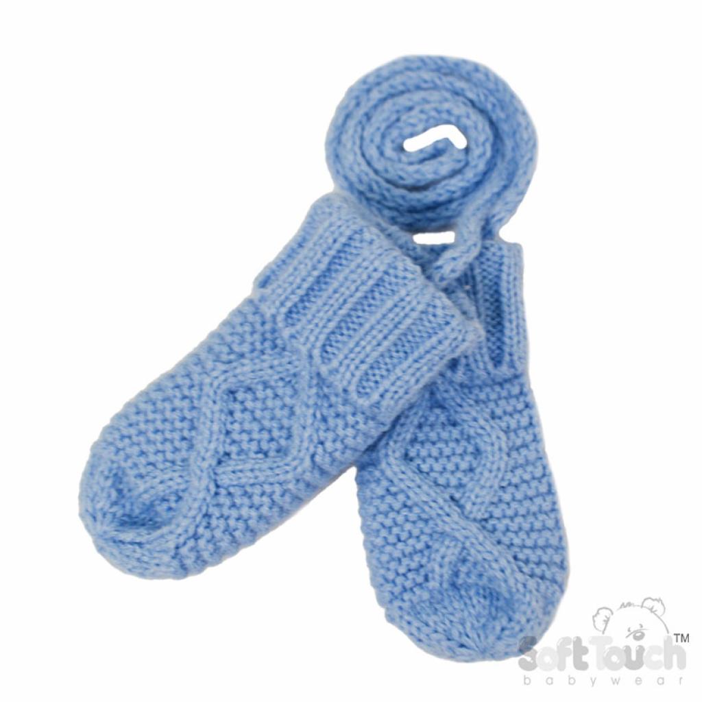 Soft Touch   STBM14-BBl Sky Chain Mittens Sky(NB-12 months)