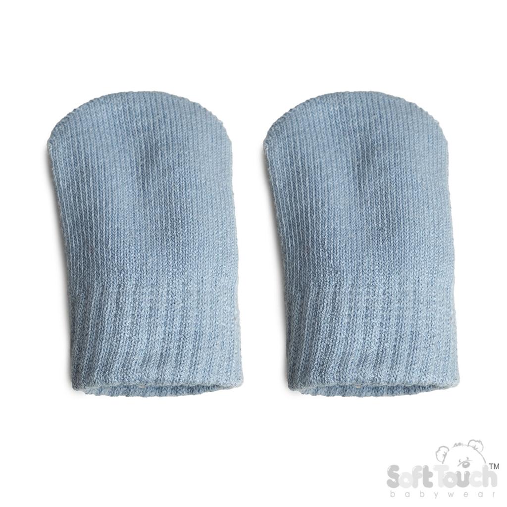 Soft Touch  5023797313912 STBM704-C-B Brushed Cotton Mittens Sky (NB-12 months)