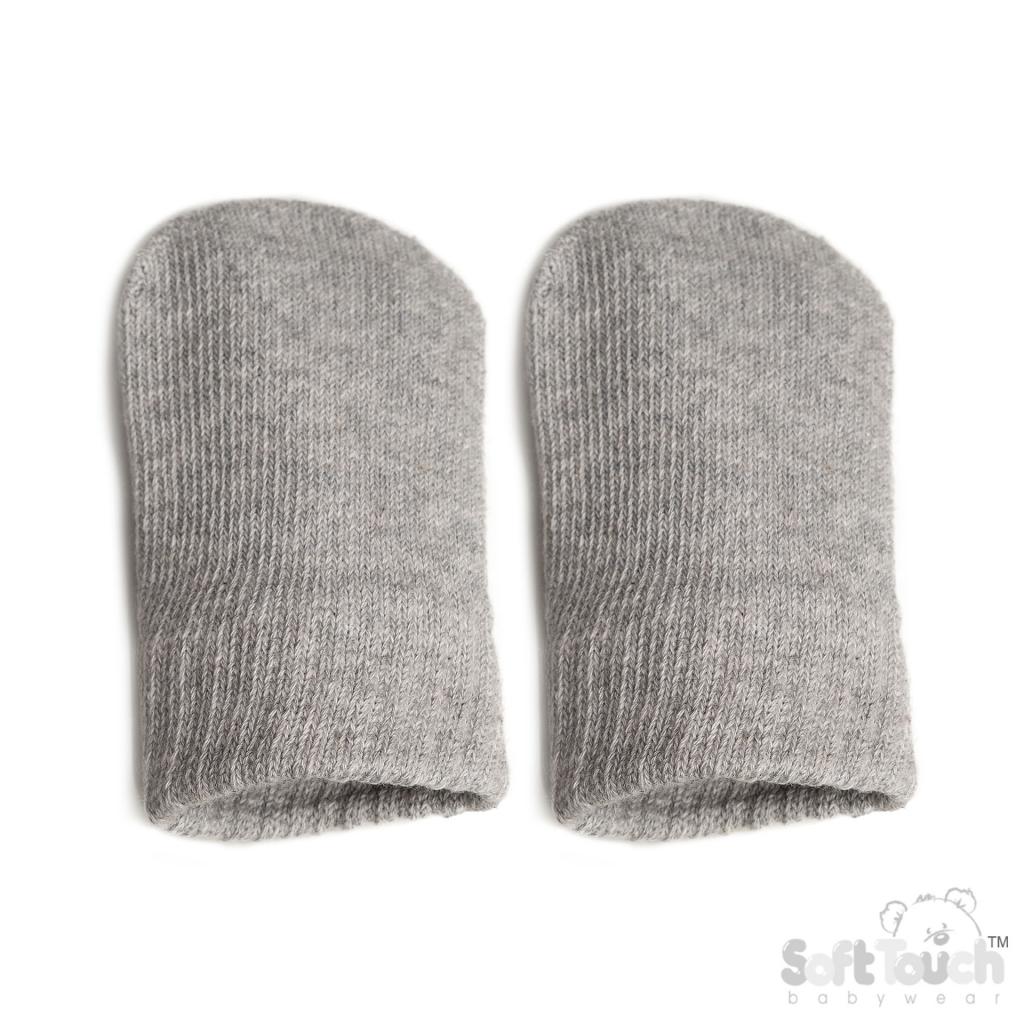 Soft Touch  5023797313929 STBM704-C-G Brushed Cotton Mittens Grey(NB-12 months)