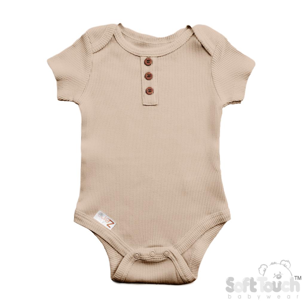 Soft Touch Zero 4BS4500-Bi * STBS4500-Bsi  Biscuit Ribbed Bodysuit ( Newborn - 3 months)