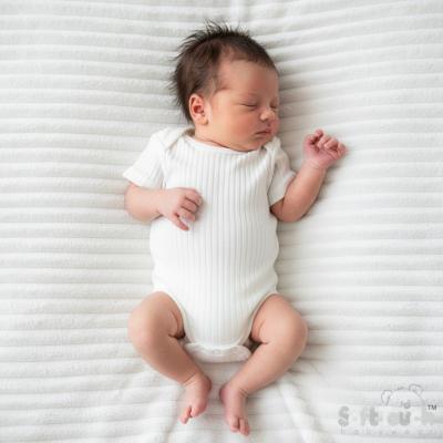 STBS4600-MA-03  Marshmallow Ribbed Bodysuit  ( Newborn - 3 months)