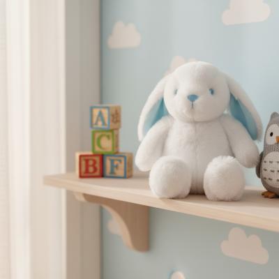 STBU515-WBP  White/blue only  Bunny Toy 15cm 