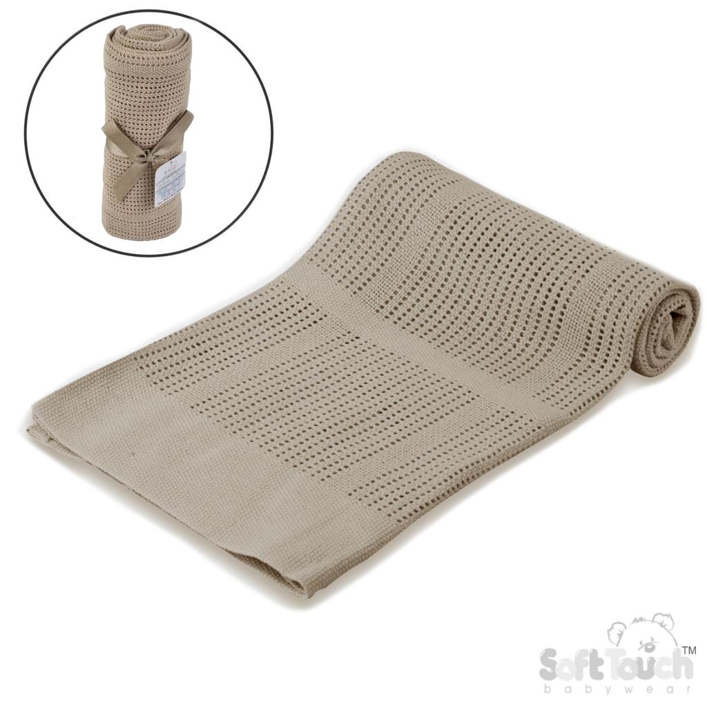 Soft Touch 4CBP51-BP-W 5023797307287 STCBP51-COF Coffee Cotton cellular blanket