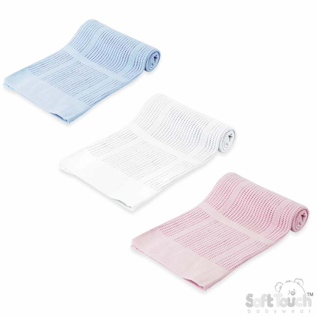 Soft Touch 4CBP51-BP 5023797307287 STCBP51 Assorted Cotton cellular blanket