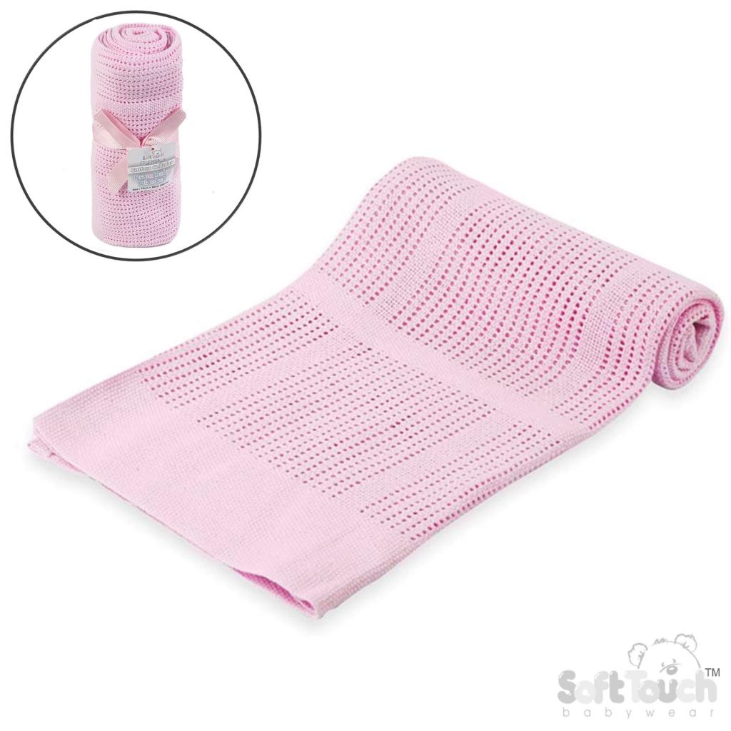 Soft Touch 4CBP51-P 5023797315268 STCBP51-P Pink Cotton cellular blanket