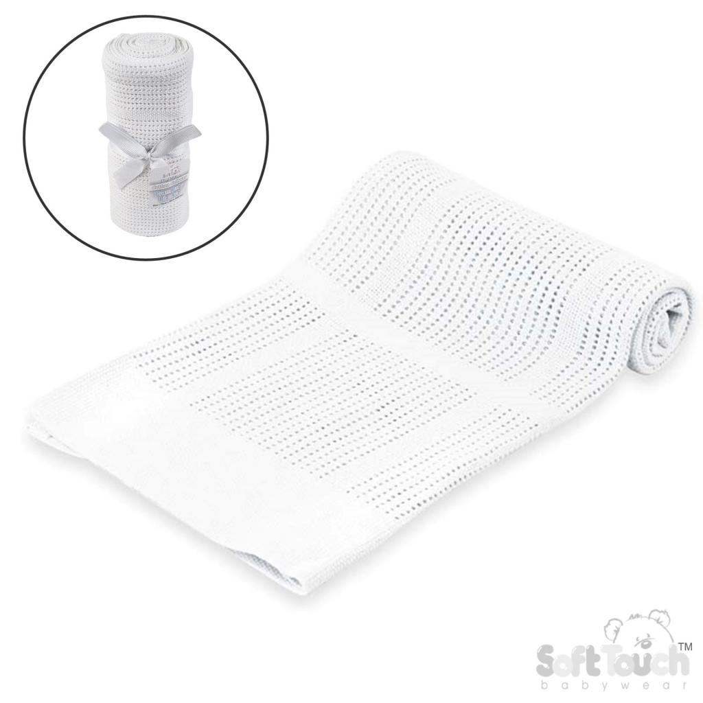 Soft Touch 4CBP51-W 5023797315275 STCBP51-W White Cotton cellular blanket