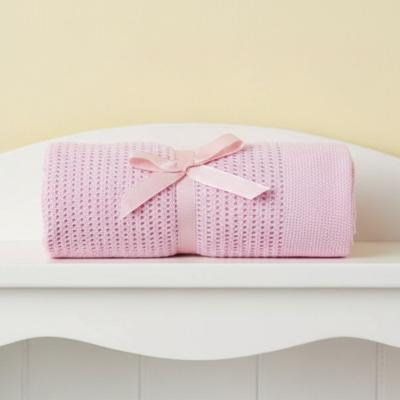 STCBP51-P  Pink Cotton cellular blanket 