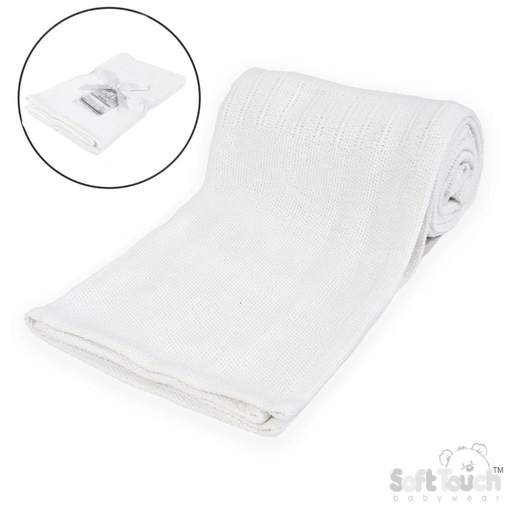 Soft Touch 4CBP60-W 5023797309151 STCBP60-Wh White Personalisation Cellular Blankets