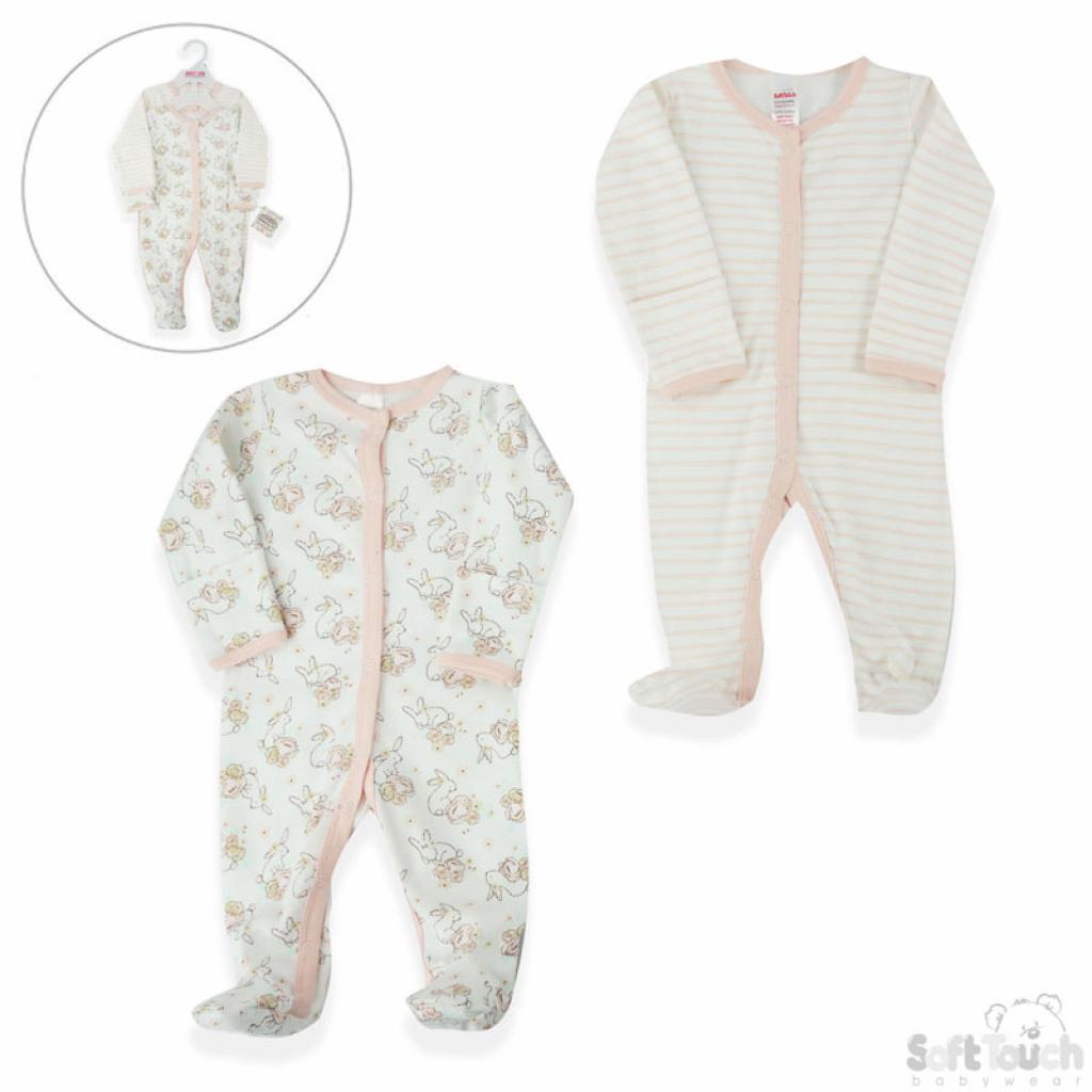 Soft Touch  5023797308703 STCC202-SS Twin pack Sleepsuits( 0-3 months)