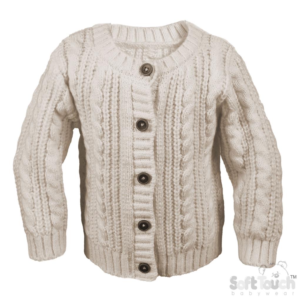 Soft Touch 4CD16-BI 5023797315596 STCD16-Bi Biscuit Cable Cardigan Wooden Buttons (0-12m)