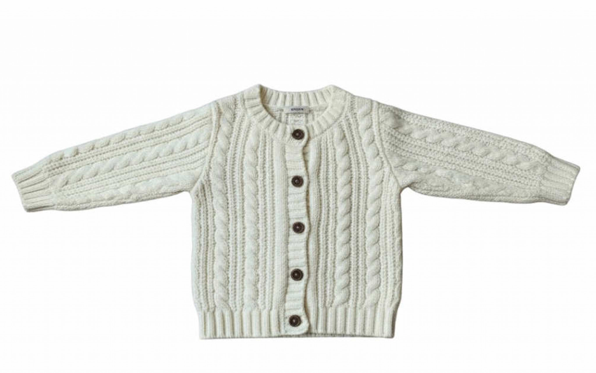 Soft Touch 4CD16-Cr 5023797315602 STCD16Cr Cream Cable Cardigan with Wooden Buttons (0-12m)