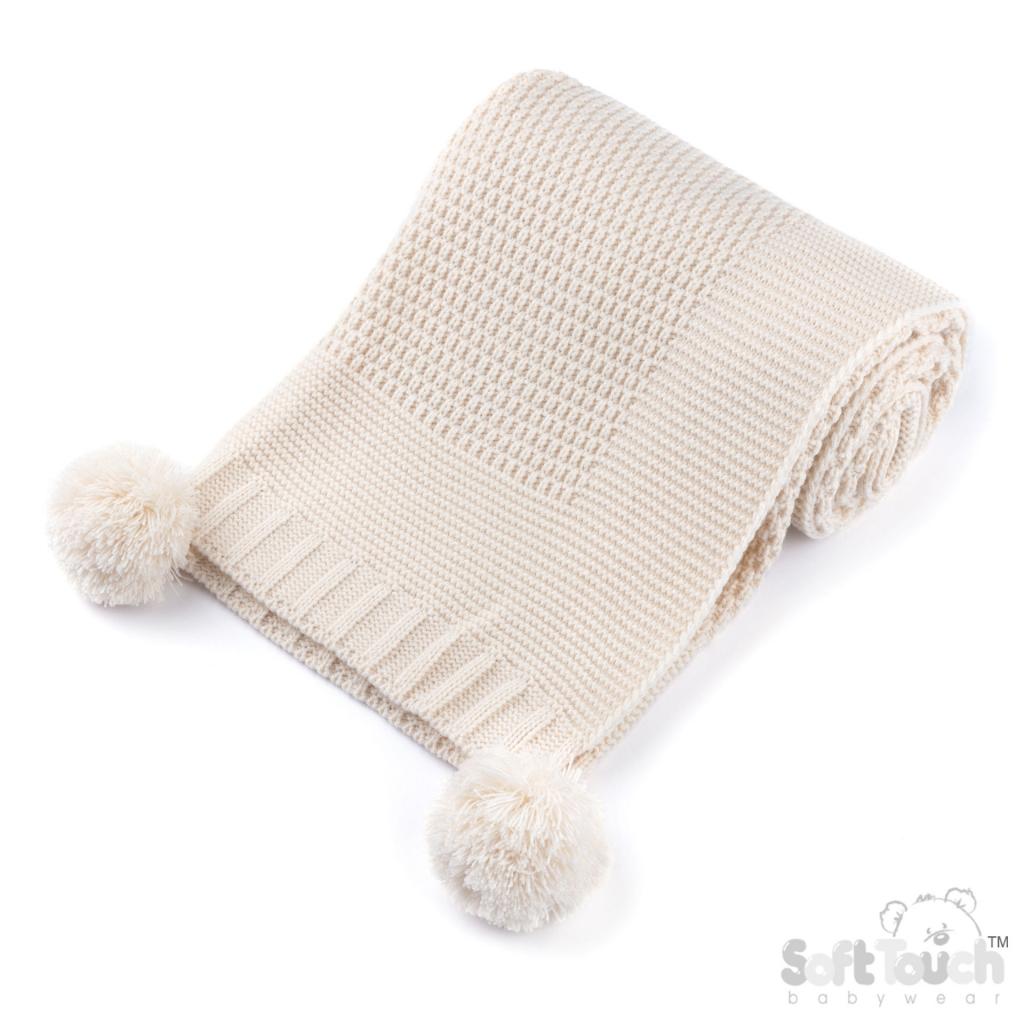 Soft Touch Zero ABP712-COF 5023797318986 STEABP712-COF Coffee Elegance Ribbed Wrap with Pom  Poms