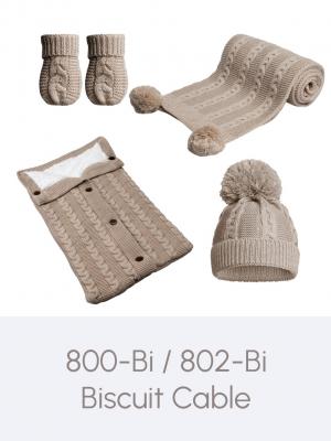 Soft Touch Zero 4ABP12-B 5023797313578 STEABP800-Bi Biscuit Zero Cable Knit Wrap with Pom Poms