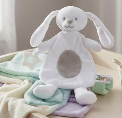 STEBC62-Wh  White Eco Bunny Teething Ring Comforter 