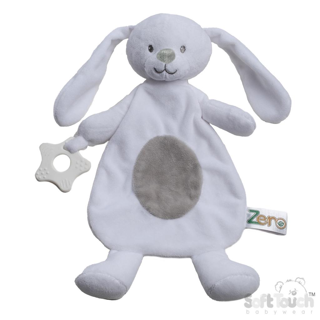 Soft Touch Zero 4EBC62-W 5023797611605 STEBC62-Wh White Eco Bunny teething Ring Comforter