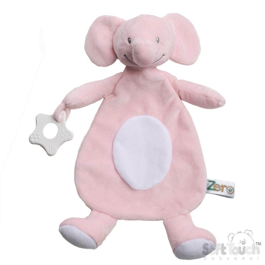 Soft Touch Zero 4EBC66-P 5023797611643 STEBC66-P Pink Elephant Eco  teething Ring Comforter