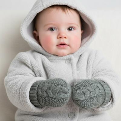 STEBM800-SG  Sage Green "Zero" Cable Mittens  (NB-12 months)