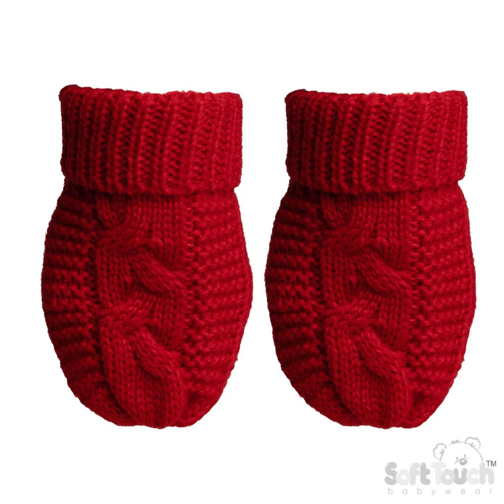 Soft Touch EBM800 5023797313516 STEBM800-R Red "Zero" Cable Mittens (NB-12 months)
