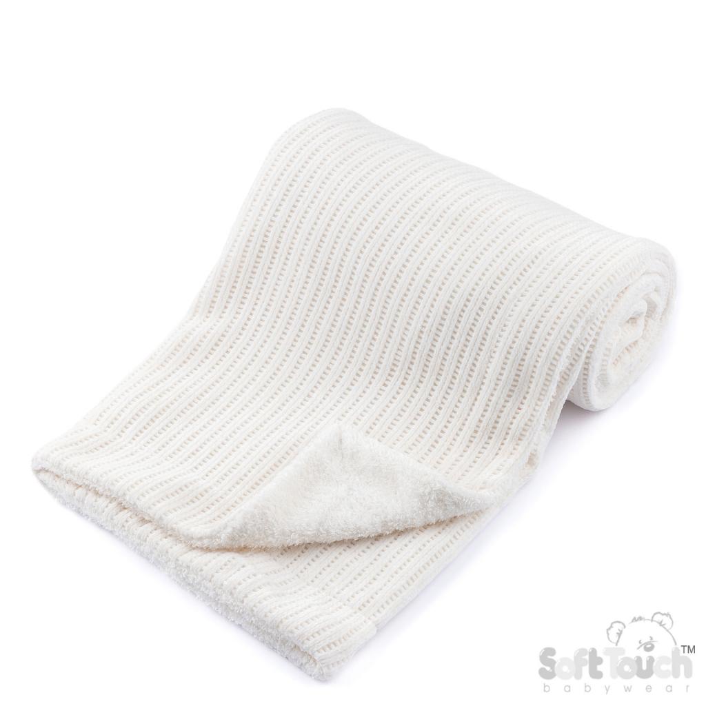 Soft Touch 4FBP122-W 5023797318429 STEFBP122-W White Chenille and sparkle sherpa wrap