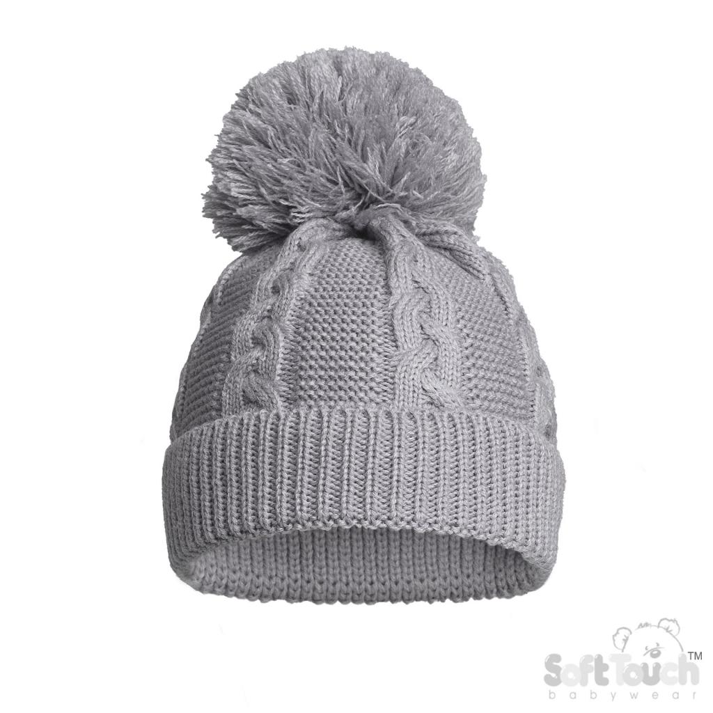 Soft Touch EH800 5023797313325 STEH800-G Grey "Zero" Cable Hat (NB-12 months)