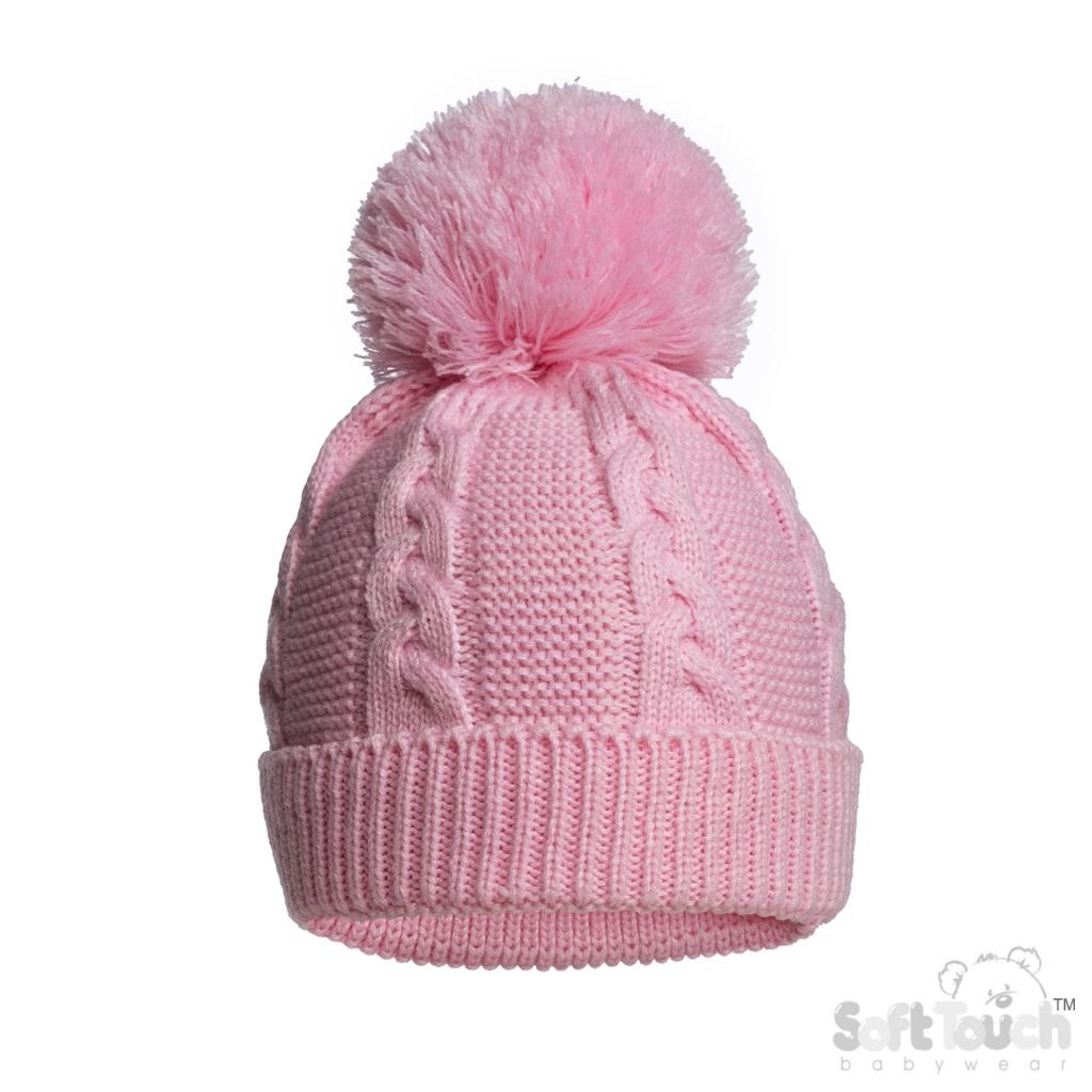 Soft Touch EH800 5023797313301 STEH800-P Pink  "Zero" Cable Hat (NB-12 months)