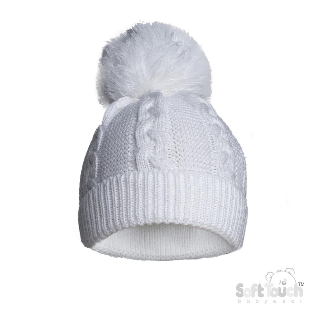 Soft Touch EH800 5023797313295 STEH800-W White  "Zero" Cable Hat (NB-12 months)
