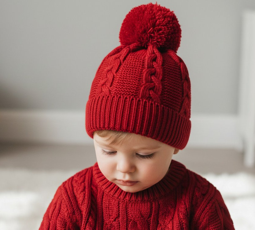 Soft Touch Zero EH802 5023797313424 STEH802-R Red "Zero" Cable Hat (12-24 months)