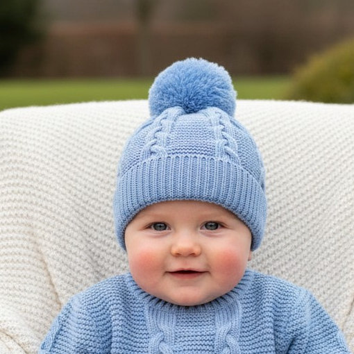 Soft Touch Zero EH802 5023797313400 STEH802B Blue "Zero" Cable Hat (12-24 months)