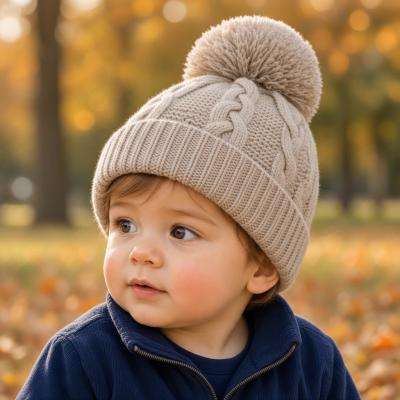 STEH802-Bi  Biscuit "Zero" Cable Hat  (12-24 months)
