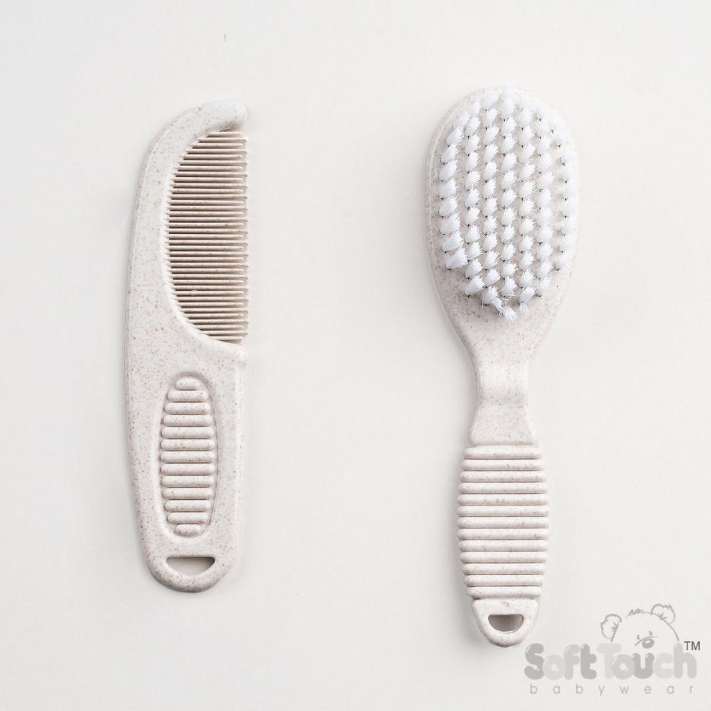 Soft Touch Zero 4EP606-IV 5023797503788 STEP607-BP-Iv Ivory Deluxe Wheat Fibre Brush & Comb set