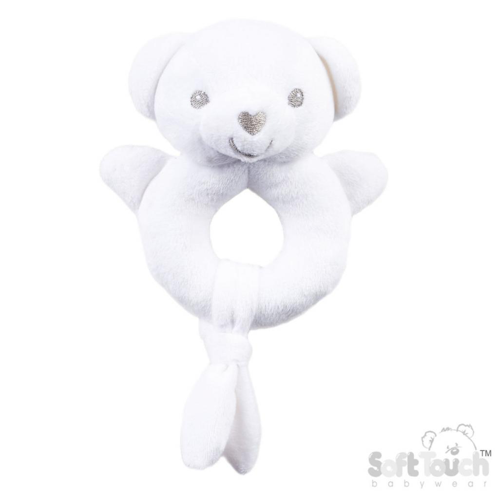 Soft Touch Zero 4ERT60-W 5023797611520 STERT60-W White Recycled  Ring Rattle Teddy