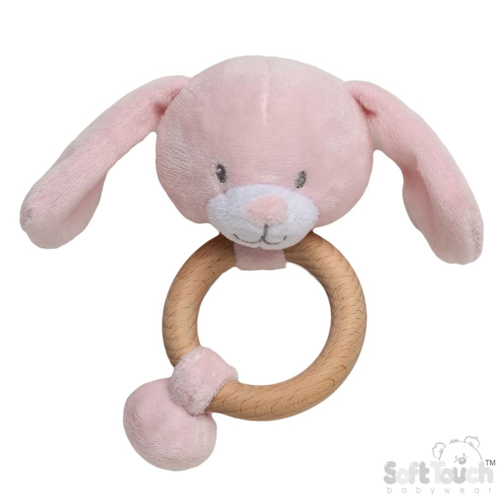 Soft Touch Zero 4ERT62-P 5023797611650 STERT62-P Pink Eco Bunny Ring Rattle
