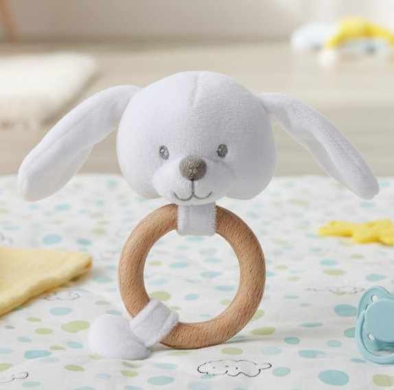 Soft Touch Zero 4ERT62-W 5023797611667 STERT62-W White Eco Bunny Ring Rattle