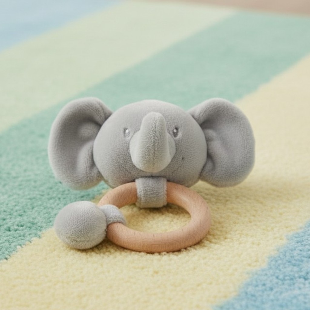 Soft Touch Zero 4ERT66-G 5023797611698 STERT66-G Grey Eco Elephant Ring Rattle