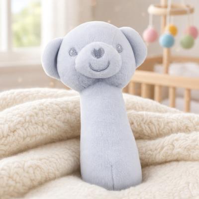 STESQ60-B  Blue Recycled  Squeaky Stick Teddy 