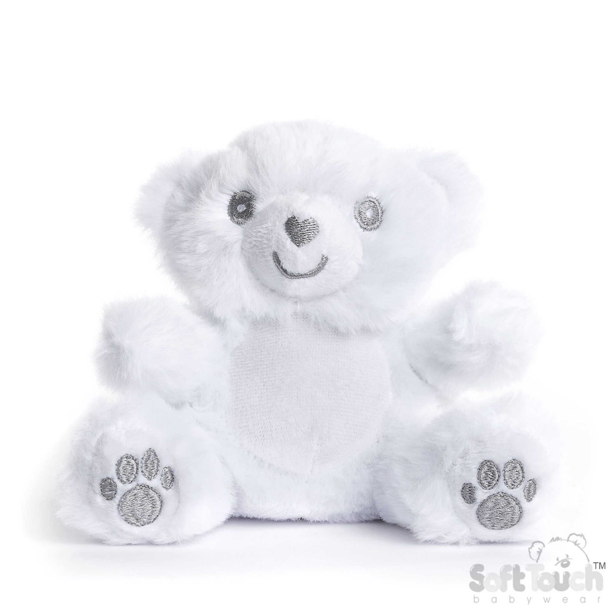 Soft Touch Zero 4EST60-W 5023797611582 STEST60W White Recycled Teddy Bear with Paws 15cm