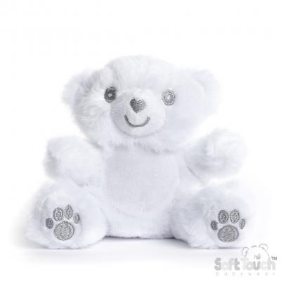 STEST60W White Recycled Teddy Bear with Paws 15cm