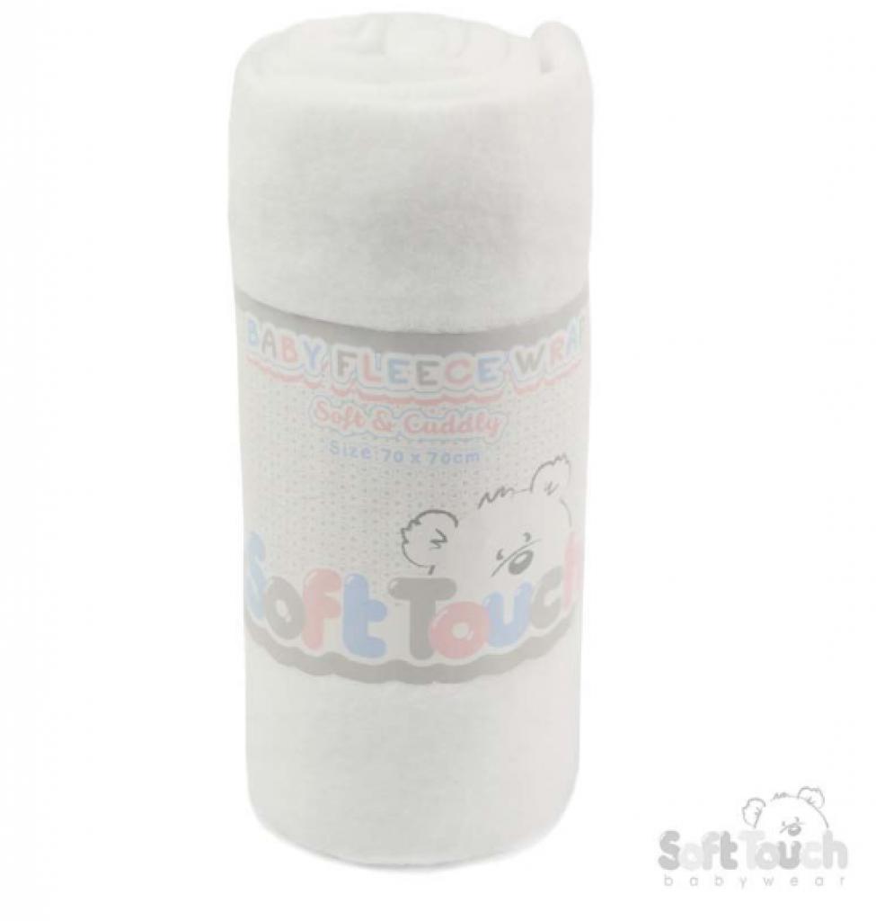 Soft Touch  5023797309755 STFBP04-W White Fleece Baby Wrap (Bulk Pack)