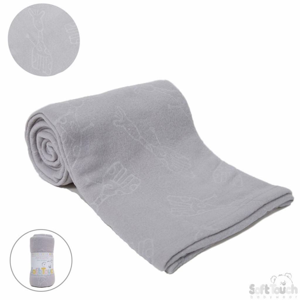 Soft Touch  5023797300356 STFBP05-G grey Embossed Fleece Baby Wrap (Bulk Pack):
