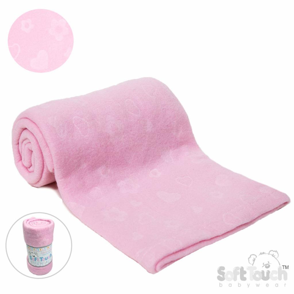 Soft Touch 4FBP05-BP-P 5023797300356 STFBP05-P Pink Embossed Fleece Baby Wrap (Bulk Pack):