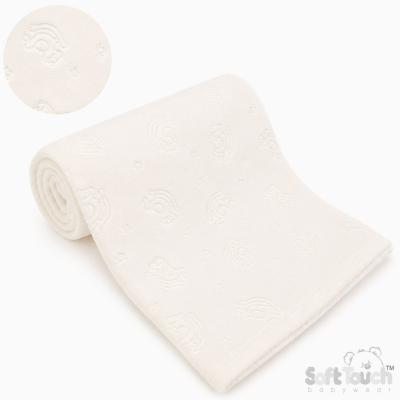 STFBP06-C  Cream Embossed Fleece Baby Wrap  (Bulk Pack):