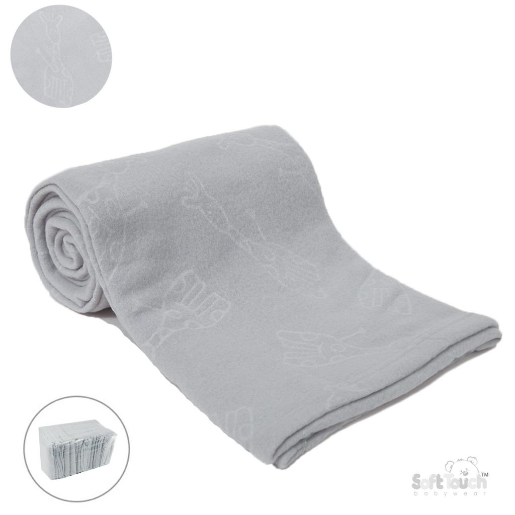 Soft Touch  45023797 312784 STFBP06-G Grey Embossed Fleece Baby Wrap (Bulk Pack):