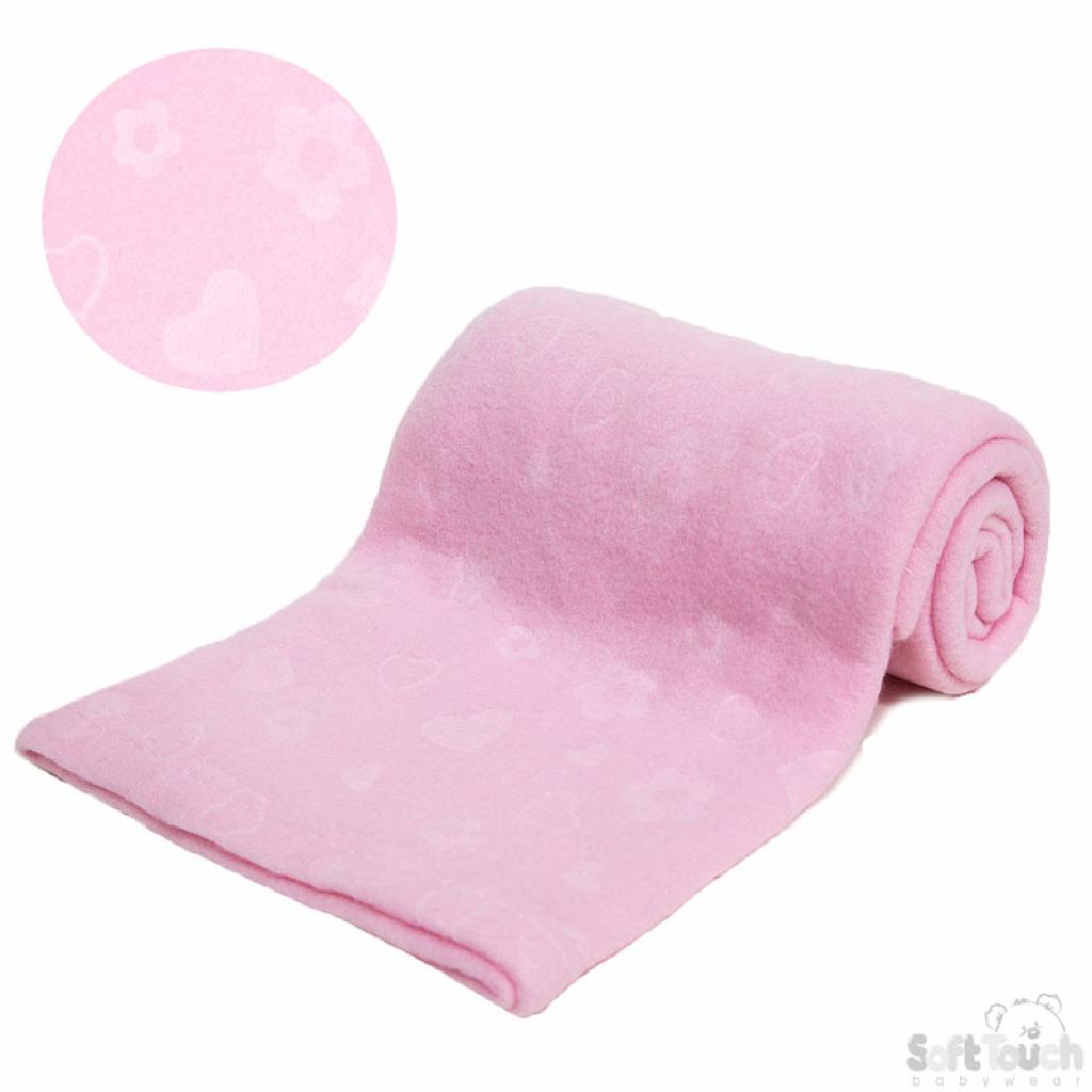 Soft Touch  5023797312786 STFBP06-P Pink Embossed Fleece Baby Wrap (Bulk Pack)