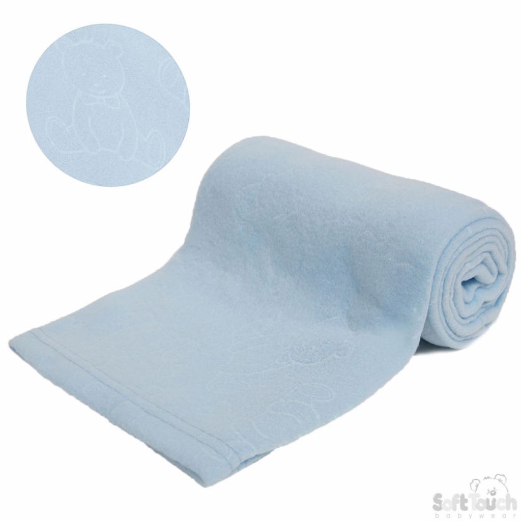 Soft Touch  5023797312786 STFBP06-b Blue Embossed Fleece Baby Wrap (Bulk Pack):