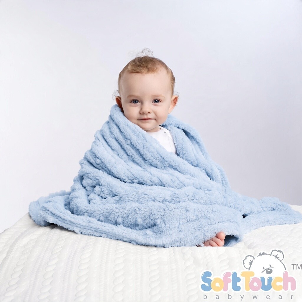 Soft Touch  5023797314162 STFBP244-B Blue Sherpa Bubble Wrap