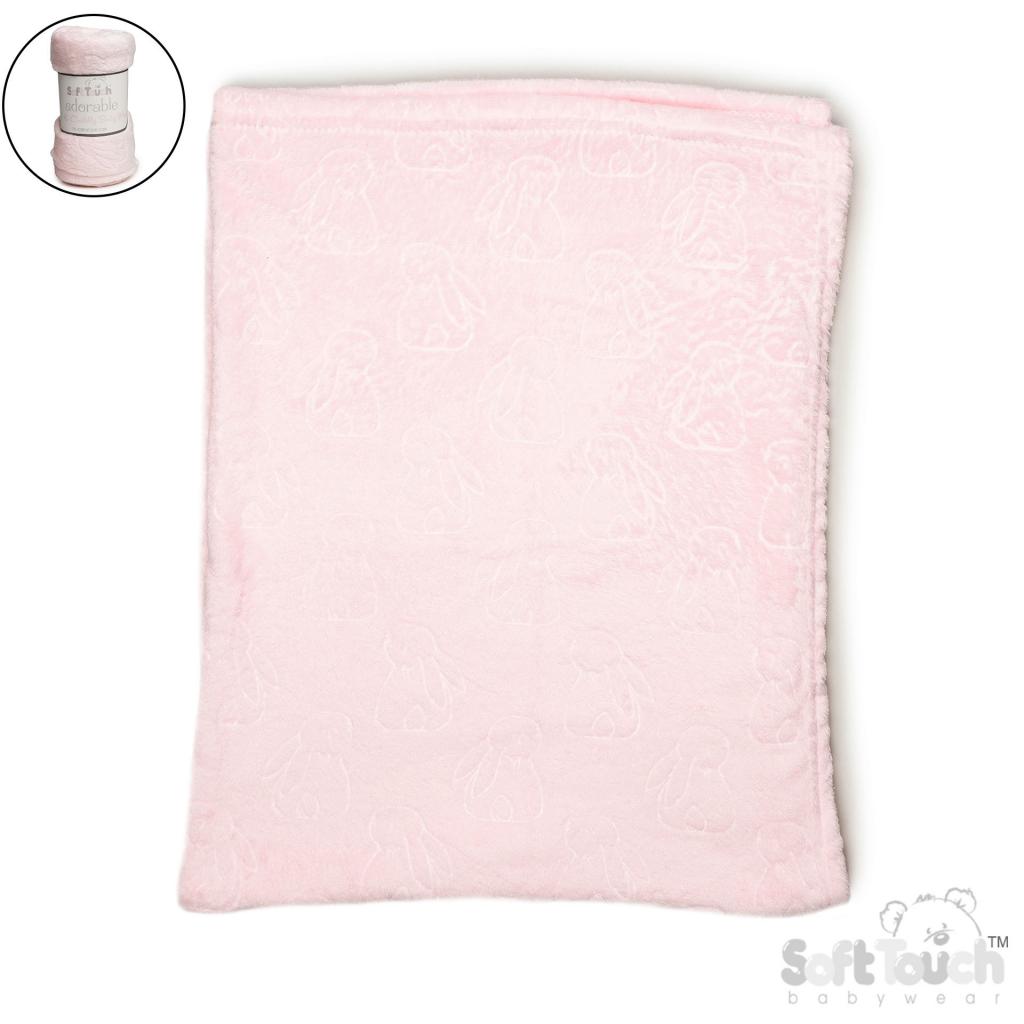 Soft Touch 4FBP305 5023797314544 STFBP305-P Pink "Bunny" embossed wrap