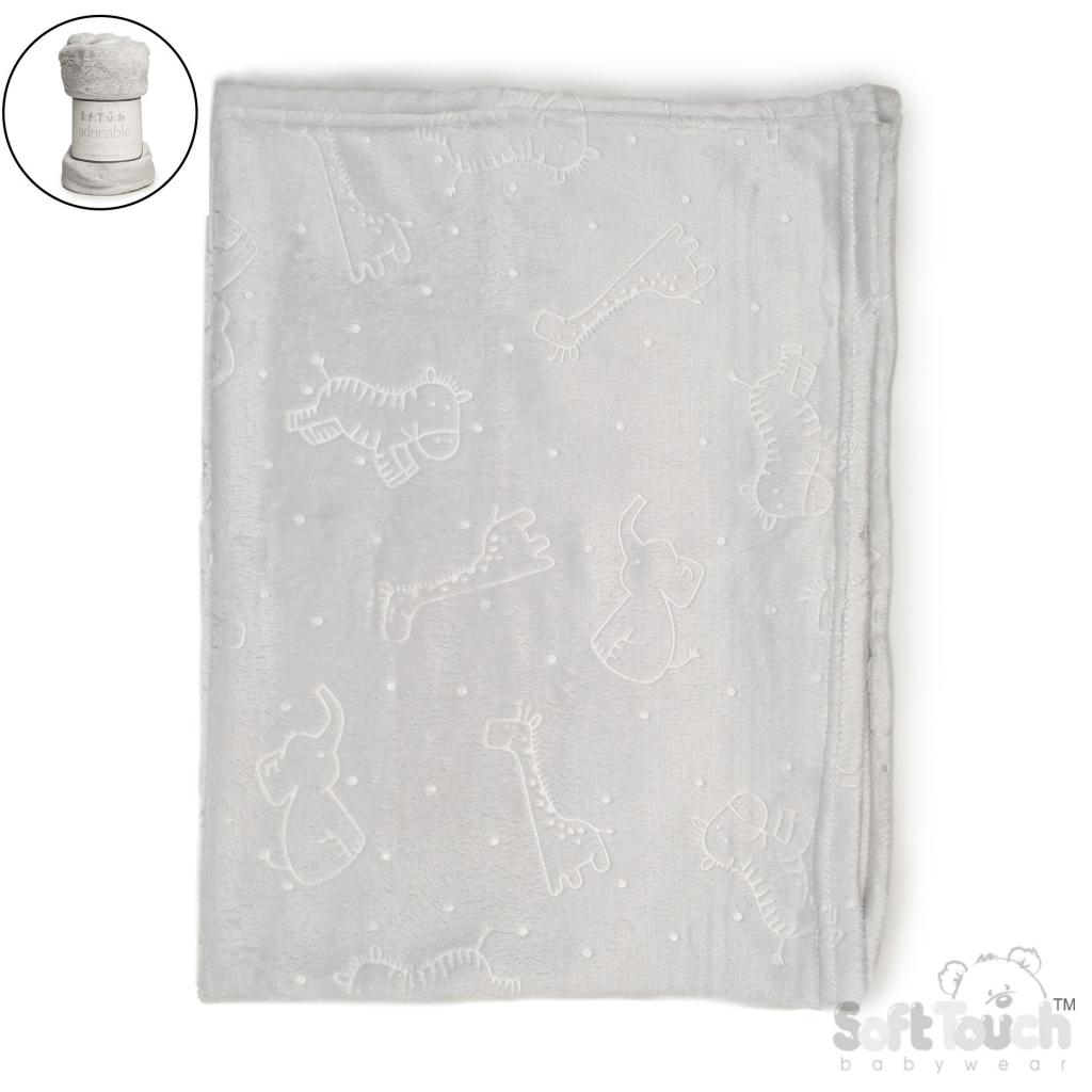 Soft Touch 4FBP305 5023797314537 STFBP305-g Grey "Animals" embossed wrap