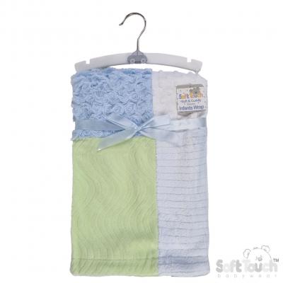 Soft Touch  5023797301292 STFBP64 Patchwork coral fleece wrap